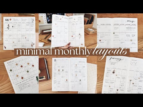 12 Minimal Monthly Layout Ideas (for diy planners & bullet journaling)