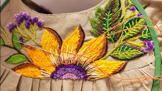 Cute baby frock design... handmade/sewing/viral embroidery 