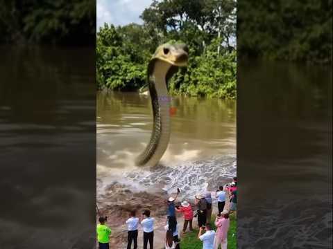 merekam Anaconda besar di danau