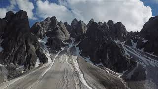 Rockfall causes stony Avalanche / snowy debris flow