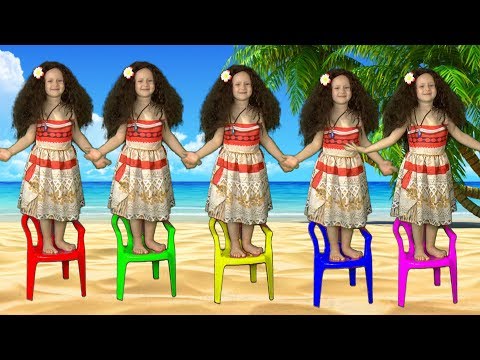 FUI CLONADA MOANA - Five little Babies jumping on the bed song, nursery rhyme for children