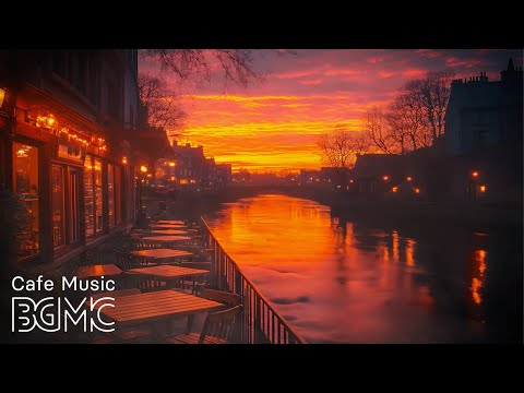 Sunset River Cafe - Relaxing Jazz Piano Music with Riverside Ambience ☕