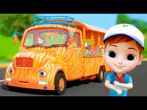 Wheels On The Bus Jungle Safari, Vehicle Song and Nursery Rhymes for Kids