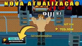 CORRE! SAIU A NOVA ATUALIZAÇÃO DO STRONGMAN SIMULATOR MAIS 50X DE ENERGIA - ROBLOX