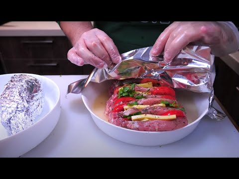 Пацанам легко приготовить на 8 марта Карбонад свиной гармошкой и батат