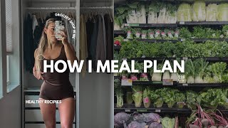 how i plan my weekly meals | healthy recipes, high protein & grocery shopping