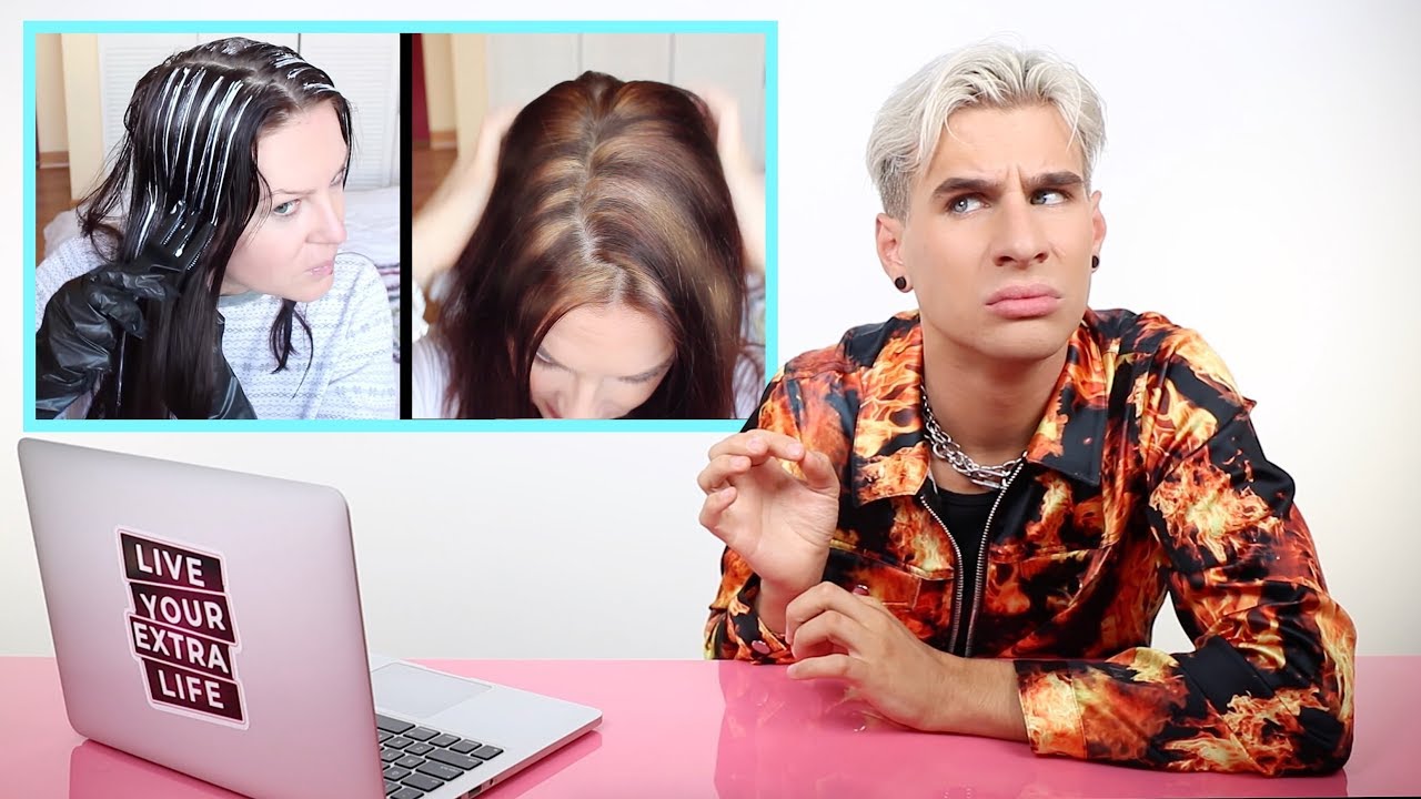 Hairdresser reacts to at home highlights gone wrong