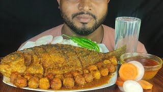 SPICY 1KG RUI FISH EGG AND RICE WITH SALAD EATING SHOW@Hungry Piran