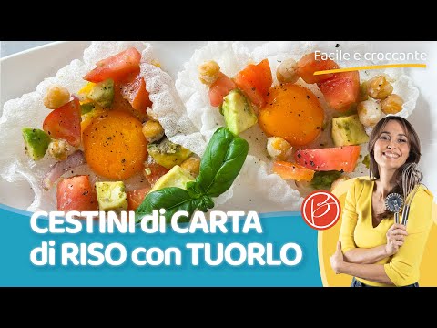 Cestini di carta di riso con tuorlo fritto e ceci - Benedetta Parodi Official