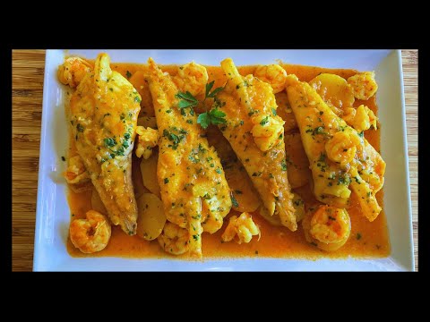RAPE EN SALSA MARINERA con Langostinos QU脡 DELICIA EN NAVIDAD 馃巹! - GUILLE RODRIGUEZ