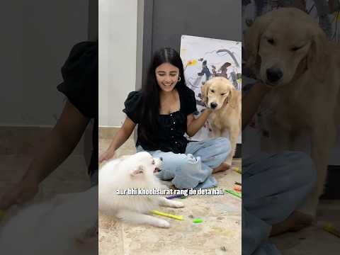 A splash of color, a moment wonder because creativity is for everyone. 🌈✨ #apsara #ad #dog #art