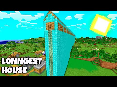 What's INSIDE the LONGEST HOUSE in Minecraft ? I found a TALLES DIAMOND HOUSE !