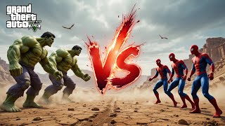 Team Hulk Vs Team Spiderman Epic Battle In GTA 5 #gta5 #spiderman #hulk