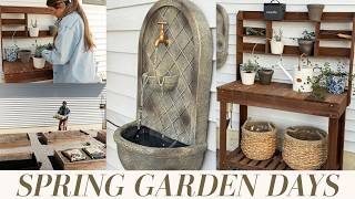 PREPARING FOR SPRING | Cut Flower Garden, Trellis DIY, Garden Refresh, Water Fountain