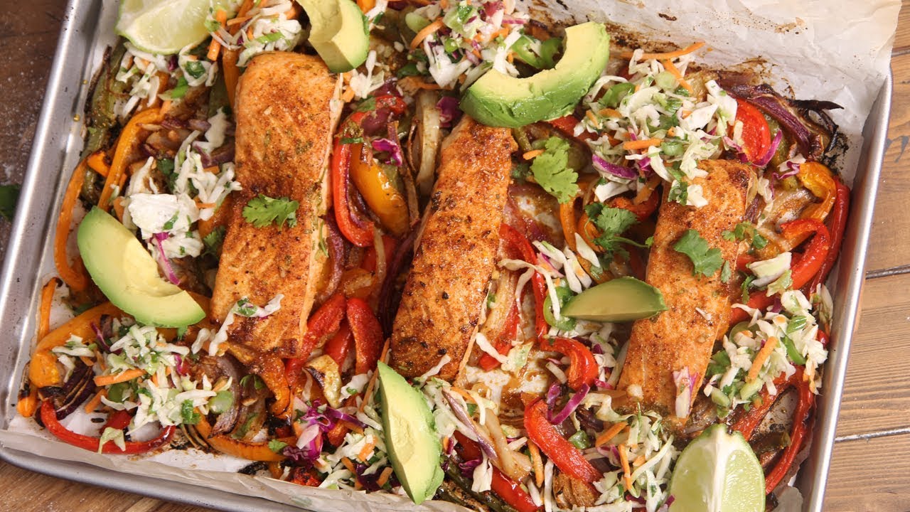 Sheet Pan Salmon Fajitas Ep 1341