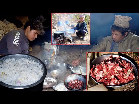 Mutton recipe of shepherd team in Himalayan Nepal || pastoral life || shepherd life of Nepal ||