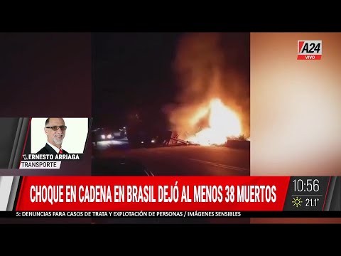 🚨 TRÁGICO CHOQUE EN CADENA EN BRASIL: MÁS DE 30 MUERTOS CARBONIZADOS