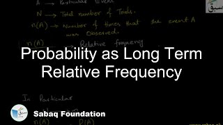 Probability as Long Term Relative Frequency