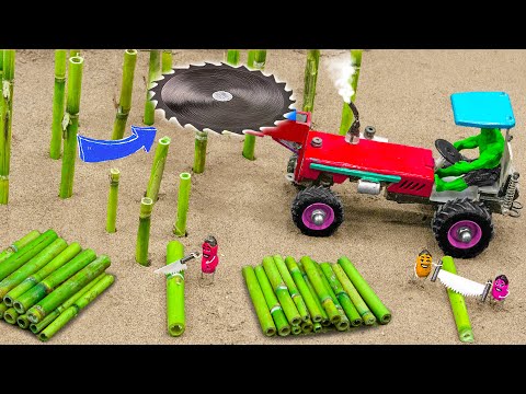 Diy tractor making mini wood Saw machine science project | mini tractor village video