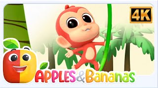 Monkey Sees, Monkey Does | A Fun Action Story Song for Kids | Apples And Bananas
