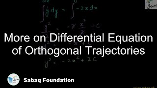 More on Differential Equation of Orthogonal Trajectories