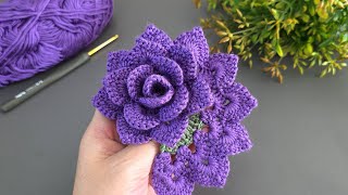 Woww!.. 🌺 Super Easy Rose Beginners.How to Crochet a Rose Step by Step, Quick and Easy?