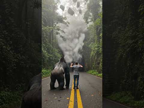 Mountain Gorilla Rescue Man From Landslide #animals #rescue #humanity