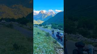 Stunning mountain scenery on a motorcycle tour through Albania #yamaha #motorcycletouring #motovlog