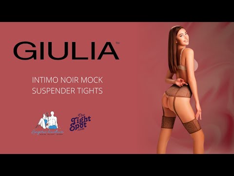 Giulia Intimo Noir Mock Suspender Tights | Open Gusset Tights