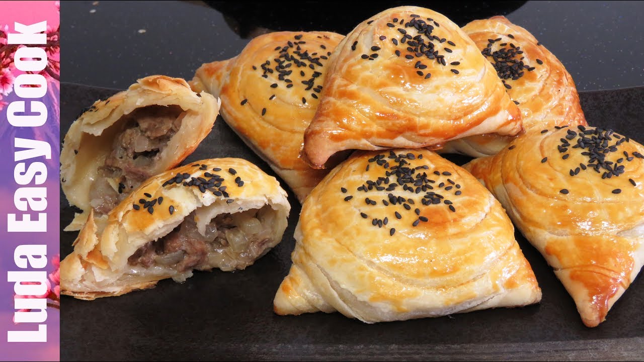 САМСА СЛОЕНАЯ ДОМАШНЯЯ С МЯСОМ В ДУХОВКЕ просто ОБЪЕДЕНИЕ СЛОЕНЫЕ пирожки с мясом