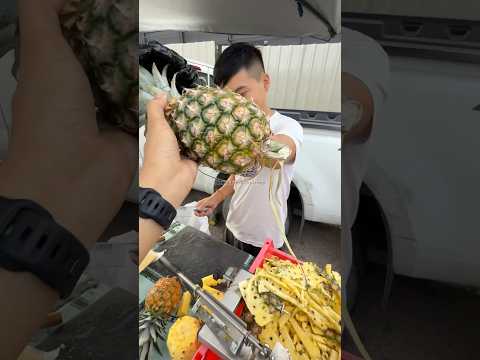 Very Neat Way To Cut Pineapple In Malaysia - Fruit Cutting Skills