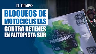 Motociclistas bloquean la Autopista Sur en protesta contra retenes | El Tiempo