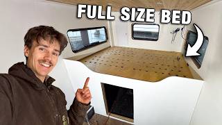 I Built a CUSTOM Bed in My Box Van Conversion (With Hidden Storage)