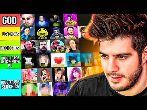 MI TIERLIST DE STREAMERS