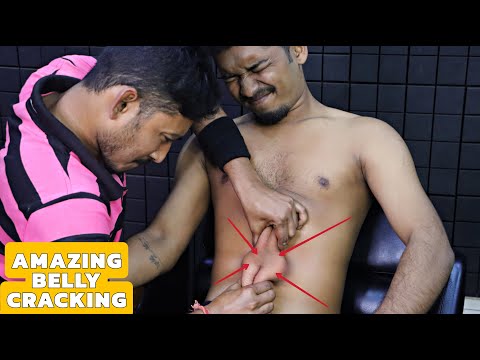 Amazing Belly Massage & Crunchy Belly Cracks | Head Massage & Neck Cracking | Body Massage ASMR