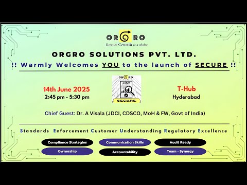 Orgro Solutions Unveils SECURE | New Era  of Excellence Begins | Dr A. Visala | @MyStartupTV