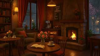 Rainy Jazz Ambience - Warm Jazz Music at Cozy Coffee Shop to Studying, Working, Relax