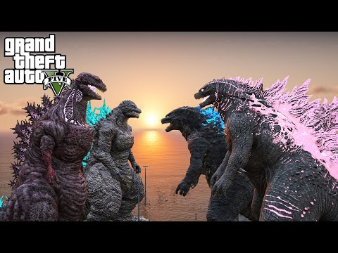 Shin Godzilla, Godzilla Minus vs Godzilla, Godzilla Prime - The New Battle ( GTA V Mods )