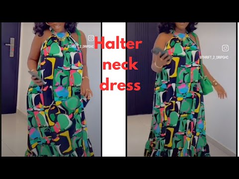 How to cut and sew halter neck dress/Halter neck tutorial.