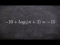 Solving Logarithmic Equations