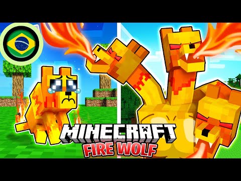 Sobrevivi 100 DIAS como um FIRE WOLF no HARDCORE Minecraft!