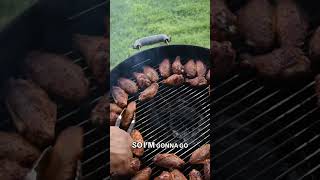 Weber Kettle Honey Sriracha Wings #shorts #weberkettle #bbq #wings