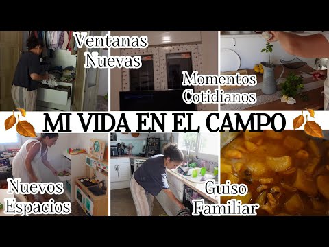 VLOG/Cap.20 🌳VIVIENDO en el CAMPO/🪟VENTANAS Colocadas/Papas con Choco y Huevo/Espacio de JUEGO