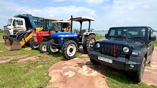 Mud Test of JCB 3dx | Mahindra Thar | TATA 2518 Tipper | Swaraj 855 Fe | New Holland 3630