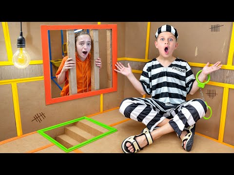 Escape from CARDBOARD PRISON Challenge + More Cardboard stories