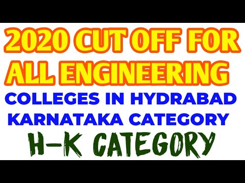 2020 cutoff for all engineering colleges in Karnataka...