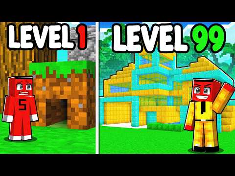 1 SEVİYE vs 99 SEVİYE MALİKANE YAPI KAPIŞMASI !! 🏠 -  Minecraft