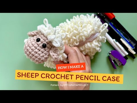 Sheep Crochet Pencil Case