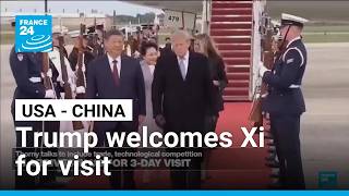YouTube video thumbnail: Trump Welcomes China's Xi to Washington