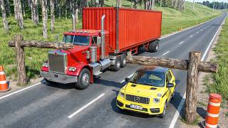 Cars vs Log Traps Challenge #4 in BeamNG Drive!